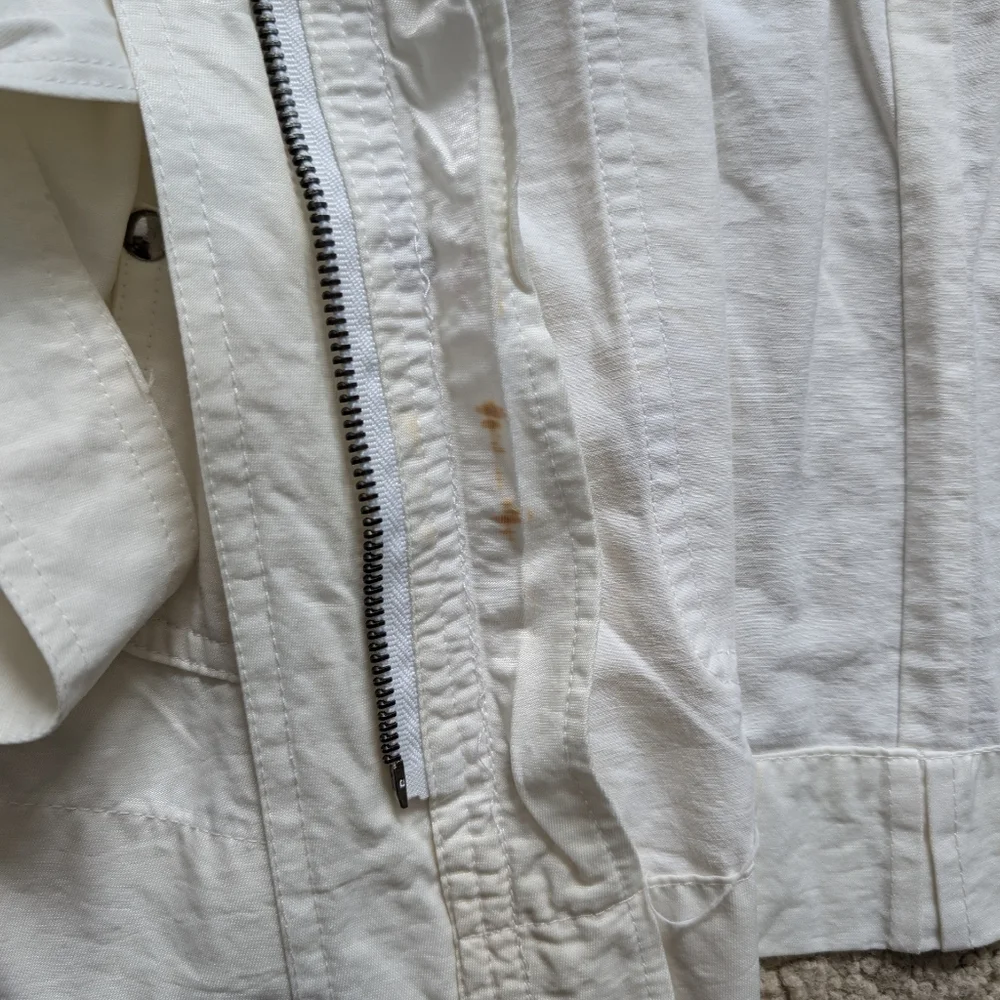Luii White High Collar Half Sleeve Jacket Size Small - Picture 11 of 11